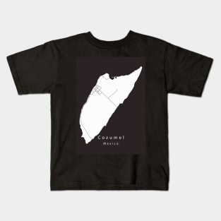 Cozumel Mexico Island Map Kids T-Shirt